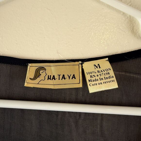 Vintage Nataya Na-Ta-Ya Maxi Dress Blue Forest Fairy Renaissance Embroidered M - Picture 4 of 14